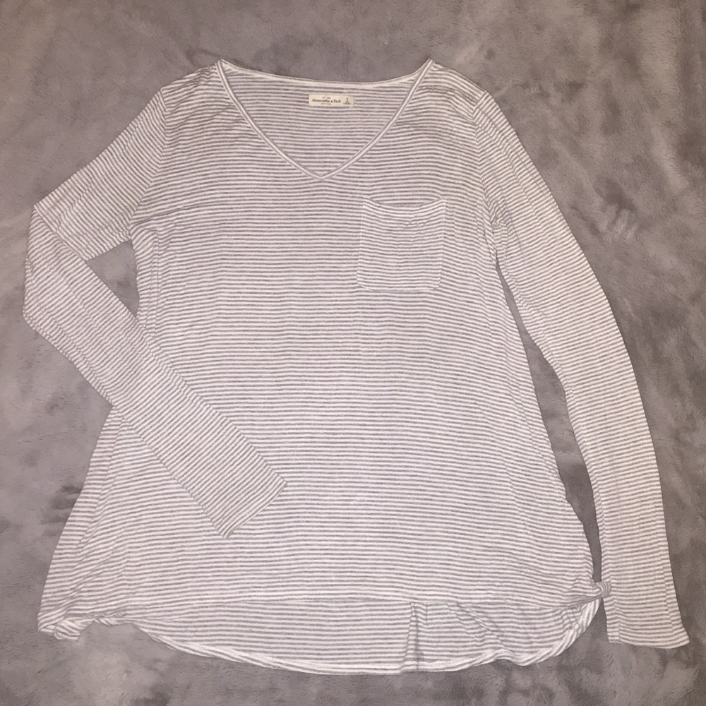 A&F Gray Striped Shirt